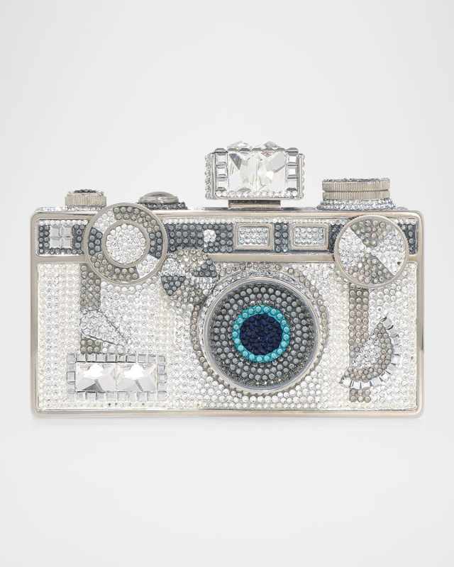 Zoom Camera Crystal Clutch Bag